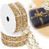 4 Rollen Geschenkband 10 Yard/Rolle Spitzen-Notenband Verpackung Dekorative Kordel Kleidungsverzierung Notenband für Weihnachten Hochzeit