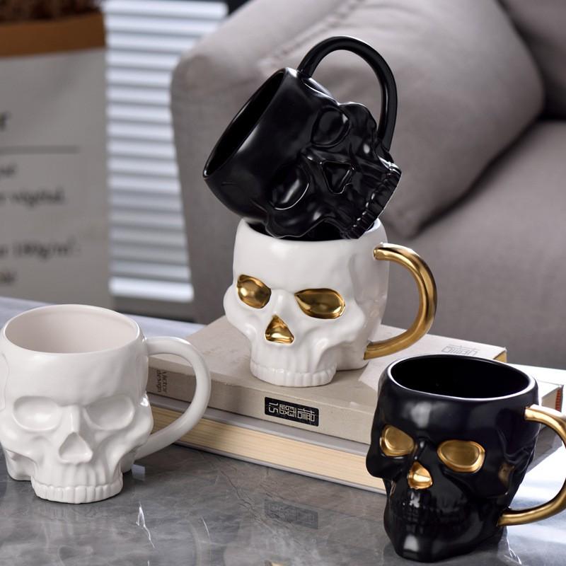 Halloween Skull Ceramic Coffee Mug Creative Office Drinkware Modern Minimalist