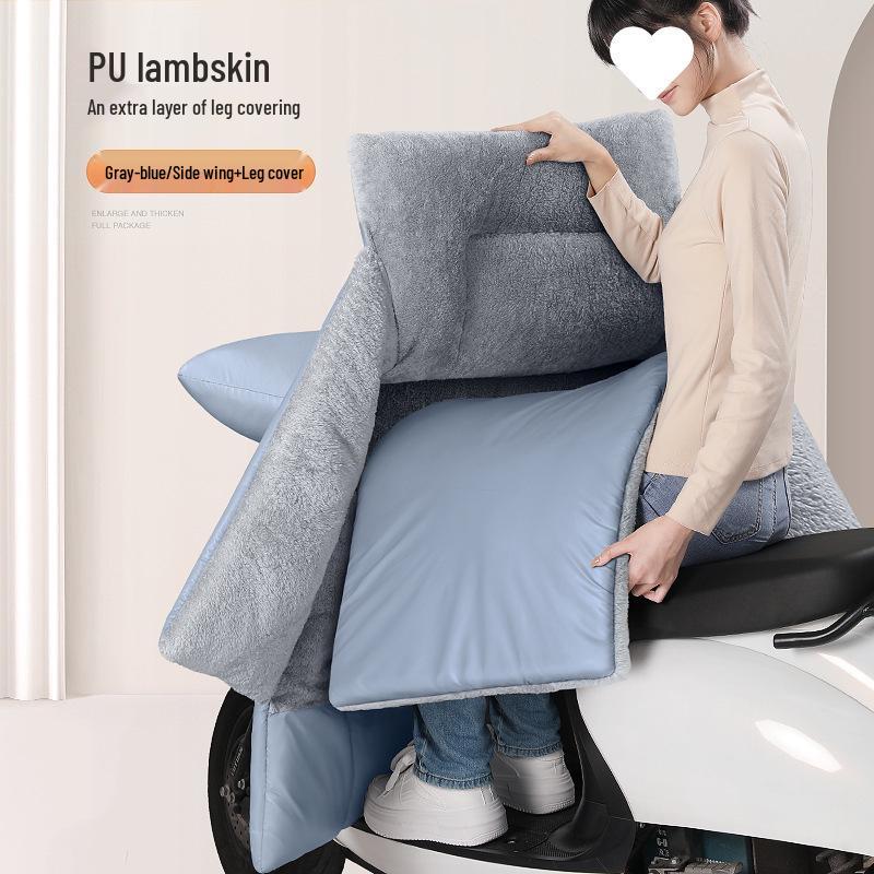 Winter Windproof Rainproof Electric Vehicle Blanket: Thick Fleece, Waterproof Motorcycle Cover