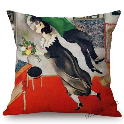 Modern Yağlıboya Sanat Gerçeküstücülük Kübizm Empresyonizm Marc Chagall Ünlü Sanat Yastık Kılıfı Doğum Günü Kemancı Minder Örtüsü
