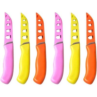 6er Set Office-Messer - SIROCO - 6er-Set - Scharfe Edelstahlklinge - Ergonomischer, rutschfester Griff - Apfel-Etuis