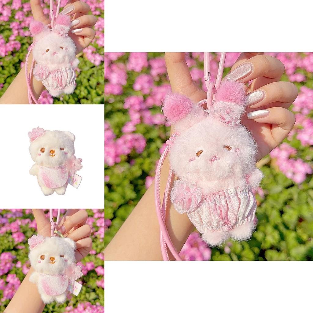 Cherry Blossom Bear Rabbit Cat Plush Keyring For Teen Girls And Collectors