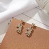 Fashion Commute S925 Silver Needle Diamond Bear Earrings - Fun Christmas Jewelry for Women