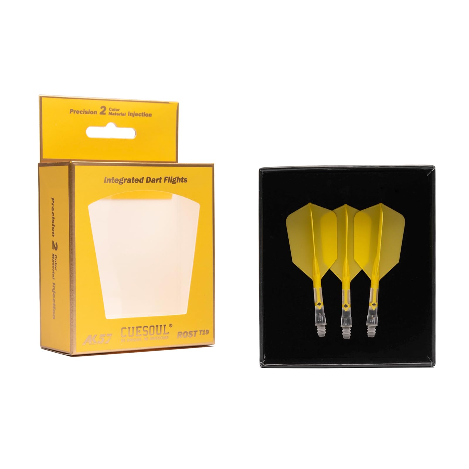 

CUESOUL ROSTAK57 Серия T19 Набор со смешанными стержнями Интегрированная тонкая форма Двухцветные двухматериальные оперения, Серия, 3 дротика (желтый) жёлтый