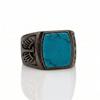 Blue Turquoise Men's Ring, 925 Sterling Silver Ring, Natural Turquoise Signet Ring, Vintage Look Ring For Men, Gift For Him