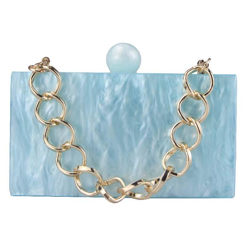 Acrylic Handbags Clutch Evening Bag Female Wedding Party Luxury Brand Designer Marble Square Shoulder Crossbody Women's Bags
