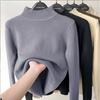 Autumn/winter Thickened Semi-turtleneck Pullover Women Sweater Fashion Loose Long Sleeve Casual Bottoming Shirt Solid Color Office Ladies Elegant Tops