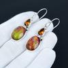 925 Sterling Silver Earrings, Beautiful Ammolite & Honey Topaz Earrings, Party Wear Jewelry, Dangle Drop Earrings For Thanksgiving Gifts