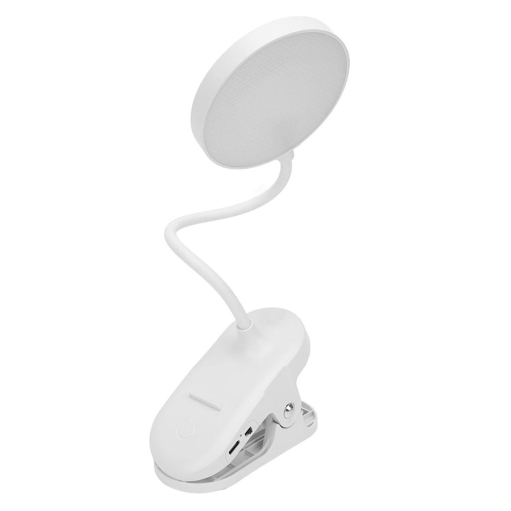 LED Schreibtischlampe Wiederaufladbar 3 Modi Dimmbare Helligkeit Empfindliche Steuerung Augenschonend Clip-On Buchleselampe für Schlafzimmer