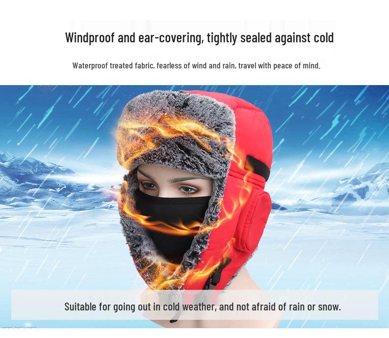 Unisex Outdoor Waterproof Winter Lei Feng Hat with Ear Protection