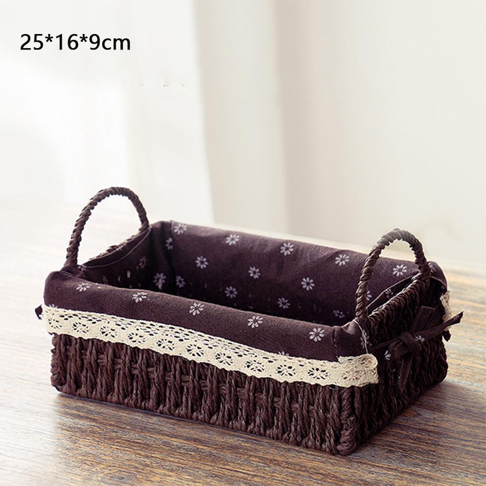 Imitation Rattan Rattan Storage Baskets Home Decoration Vegetable Fruit Hand-woven Baskets Multi-Purpose Toy Storage