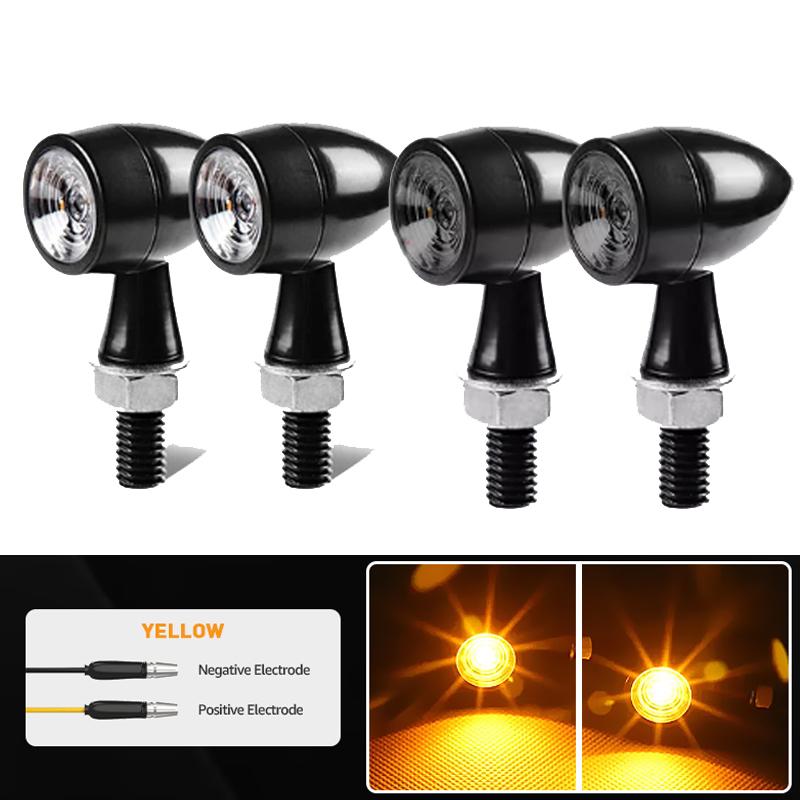 Mini Motorcycle LED Turn Signal Light Flashing Indicator Lamp Clignotant Moto For Honda Cafe Racer 12V 8mm Bullet Turn Signal