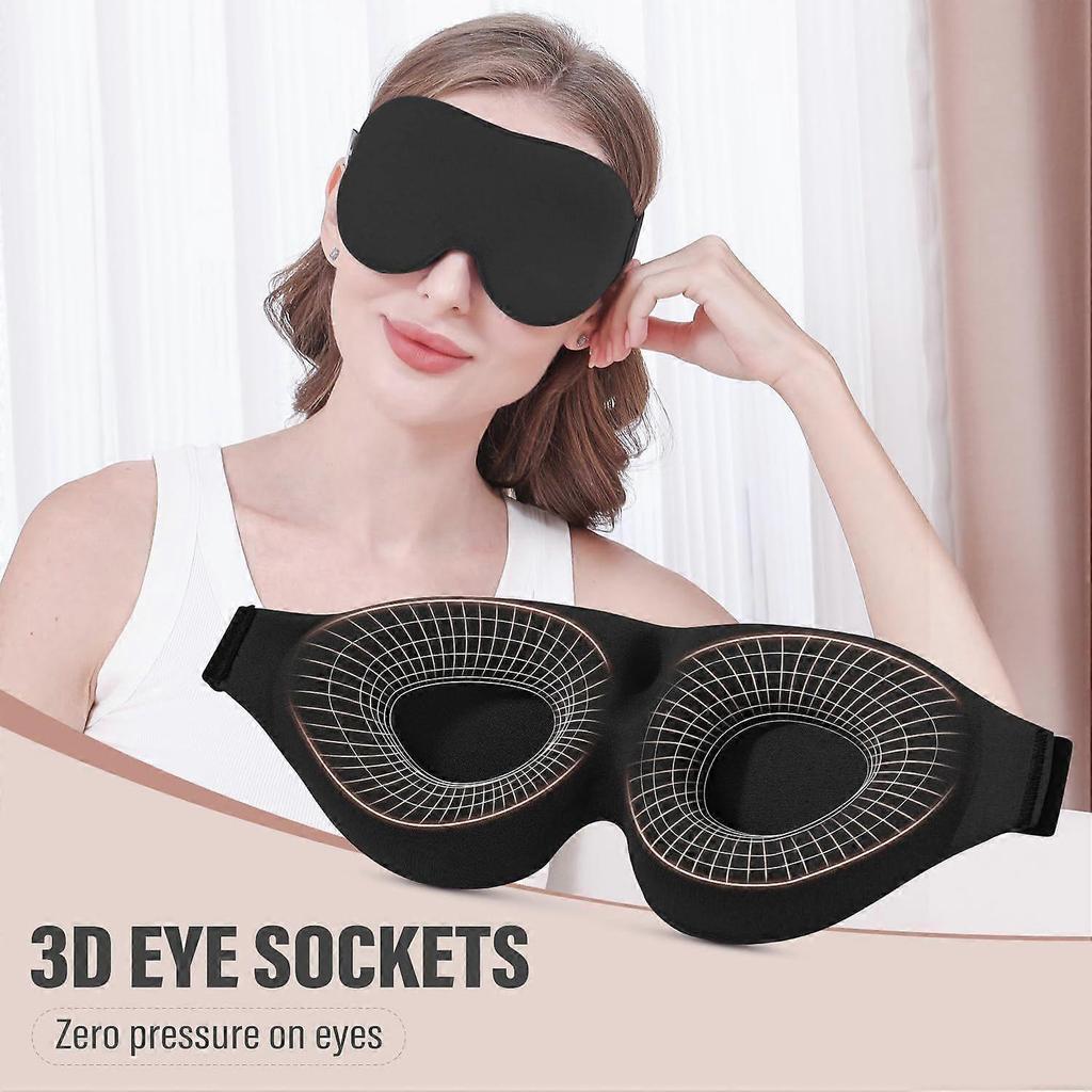 Sleep Mask for Side Sleeper, Complete Light Blocking 3D Sleeping Eye Mask, Soft Breathable Eye Cover for Women Men, Relaxing Zero Pressure Night Blin