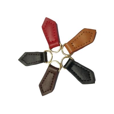 Černý přívěsek na zip ve tvaru diamantu z pravé kůže, ručně šitý (PJ053-054)