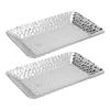 2PCS Stainless Steel Towel Tray Rectangular Serving Tray Decorative Vanity Platter Tray Kitchen Bath