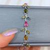 SACE GEMS 925 Sterling Silver 5*7MM Natural Tourmaline Gemstone Bracelrts for Women Engagement Cocktail Party Fine Jewelry