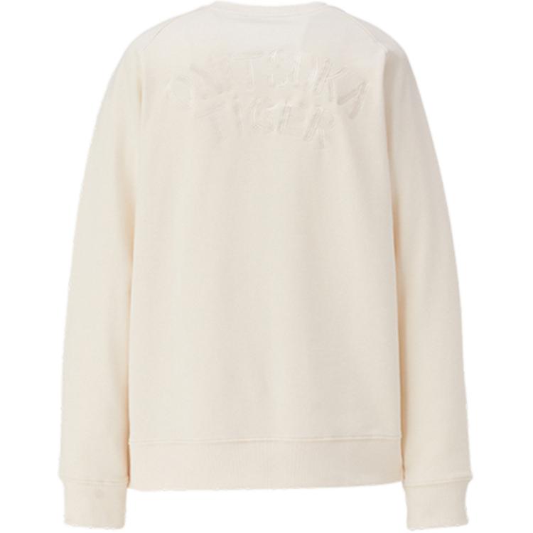 Onitsuka Tiger SS24 Solid Color Vintage Crew Neck Long Sleeve Sweatshirt Unisex Sweatshirt Light-Beige 2183B183-250