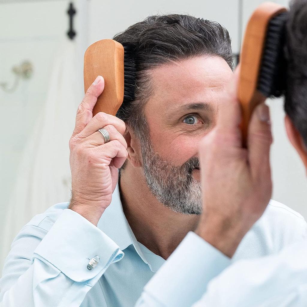 SHASH Hair Brush Natural Boar Bristle Hair Brush for for Thin To Normal Made In Germany with Wooden Hair Brush Men's - 100% Men, Hair,