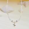 Elegant White Beads Starfish Necklace for Women Handmade Crushed Stone Choker Necklace Summer Beach Party Jewelry Accessories