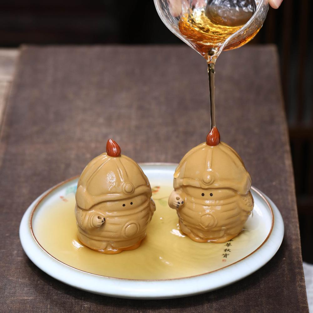 Purple Sand Tea Pet Little General Ornament Terracotta Warriors and Horses Sculpture Creative Hero Martial General