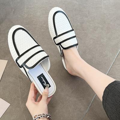 Nuove Estive di Lusso Designer Pelle PU Ciabatte Scarpe Eleganti da UfficioMules Scarpe Per Donne Slip On Tacco Quadrato Pantofole Donna 36-41