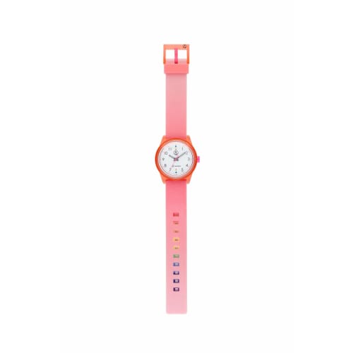 Q&Q SmileSolar (Q&Q Smile Solar) Solar-Powered Analog Watch with Matching Style, Waterproof Urethane Strap, RP26-007, Pink