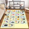 Alphabet Animals and Objects Pattern Rug Non-slip Rug Suitable for Living Room and Bedroom Sofas.