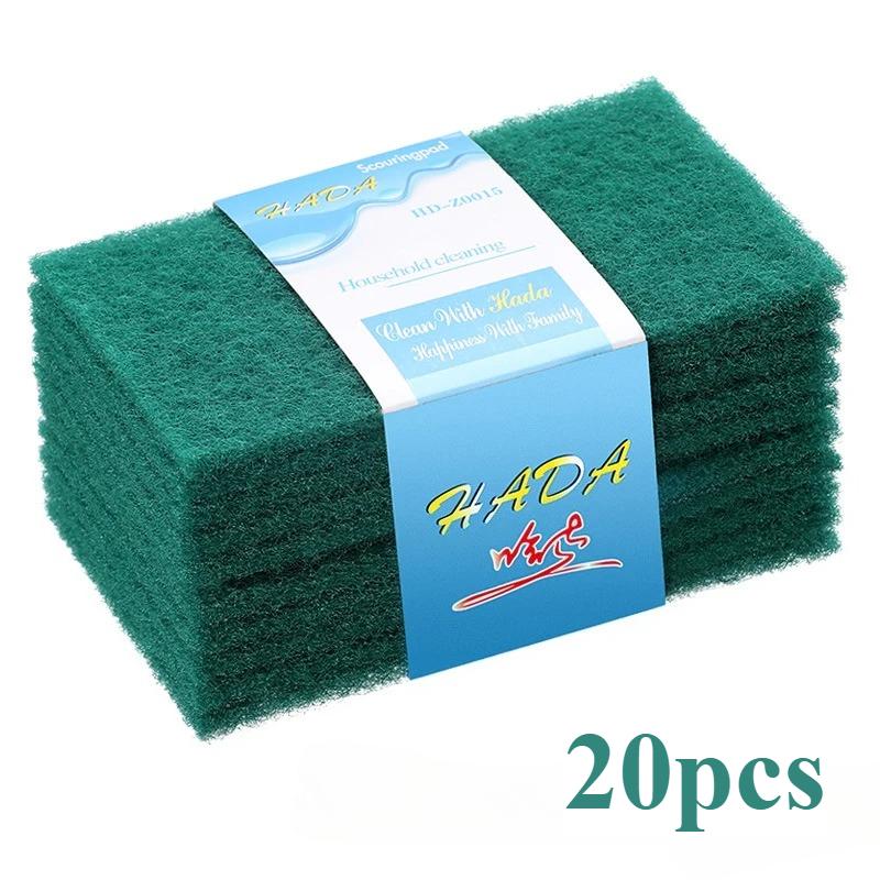 10/20/30PCS Household Kitchen Scrub Pads Oil Removal Dishwashing Pot Pads Scratch-Free Multipurpose Reusable Cleaning Dishrag