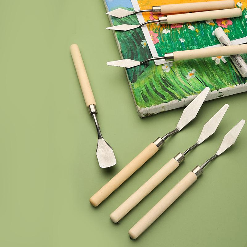 7Pcs Stainless Steel Oil Painting Knives Artist Crafts Spatula Palette Knife Mixing Knife Scraper Art Tools
