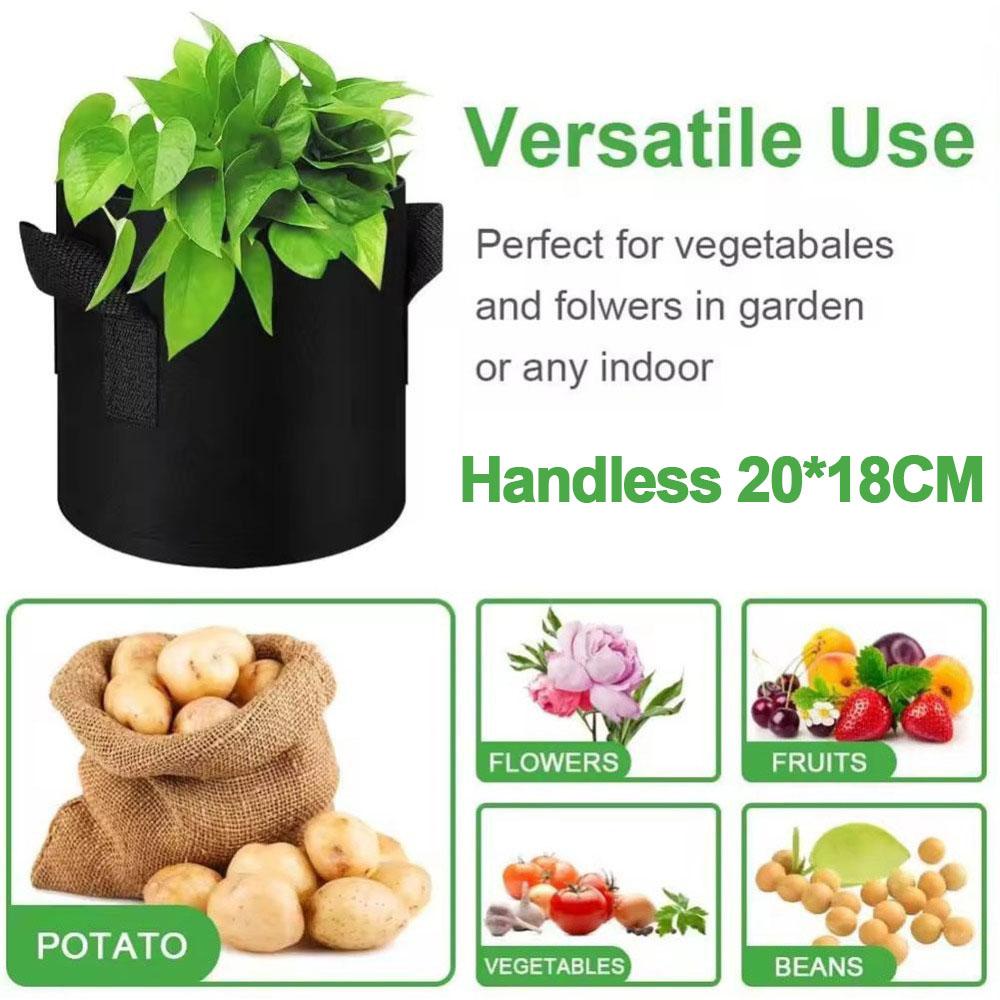 

Grow Bags Bulk Heavy Duty Thickened Fabric Pots Nonwoven Plant Bags with Handles Breathable Plant Growing Con Handless 20*18CM,1PC