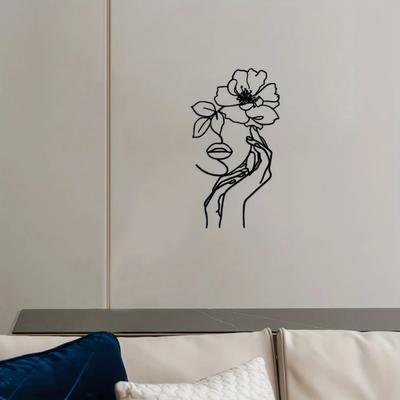 1pc Elegant Woman Theme Wall Art – Black Classic Decor for Living Room, Stylish Indoor Decoration, Chic Metal Wall Hanging