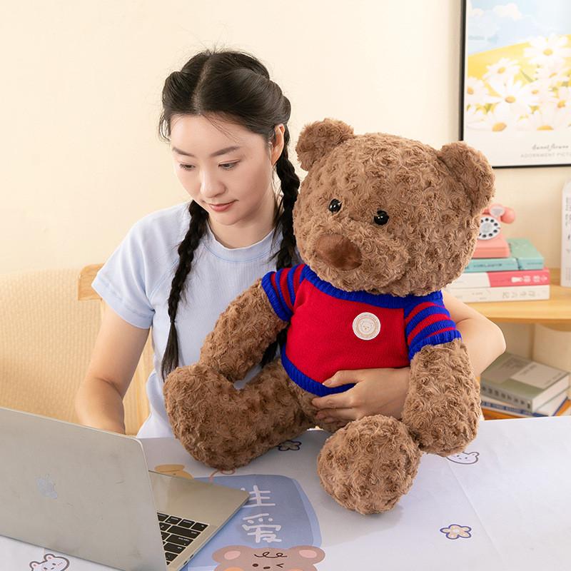 Sweater Bear Teddy  Plush Toy Bow Tie Hug Doll Stuffed Animal Gifts Decoration