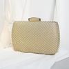 High-end Textured Square Hard Box Evening Clutch Sparkling Rhinestone Decor Chain Crossbody Handbag Women Formal Dress Purse For Banquet Wedding
