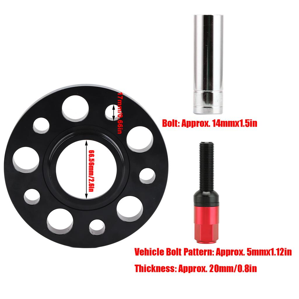 Car Hub Centric Wheel Spacers Kit 20mm Replacement for W202 C Class C220 C230 C280 C43 1994‑2000Red