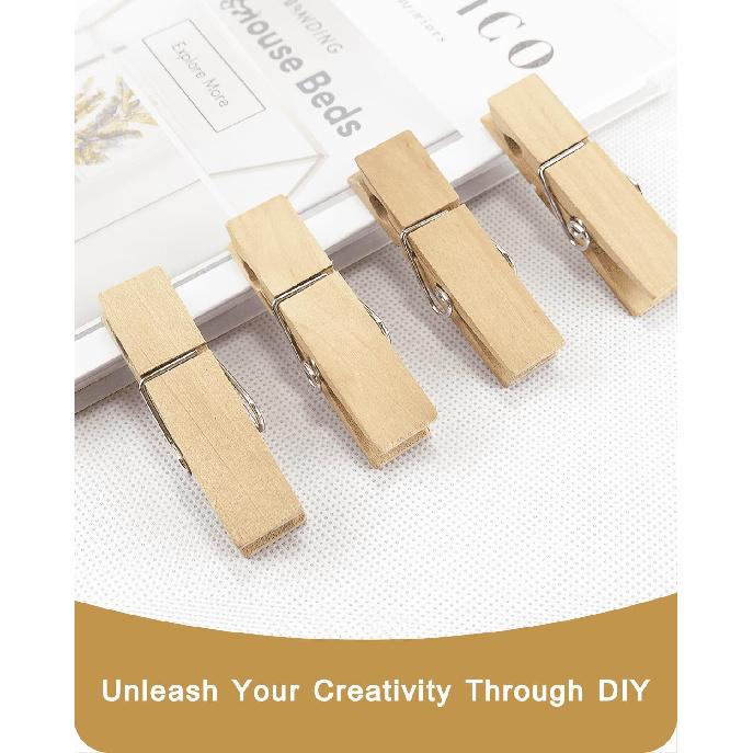 Clothes P Wooden Clothesp, 15 PCS Sturdy and Heavy Duty Natural Wood Clips for Hanging Clothes Photo Pictures Crafts Small Classroom Decorative Cheer