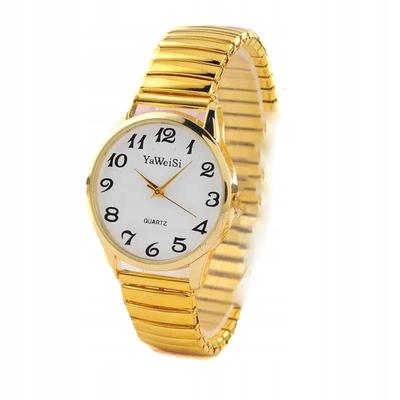 Women's And Men's Watch Comfortable, Extensive, On An Elastic Band, Golden Bracelet, Senior