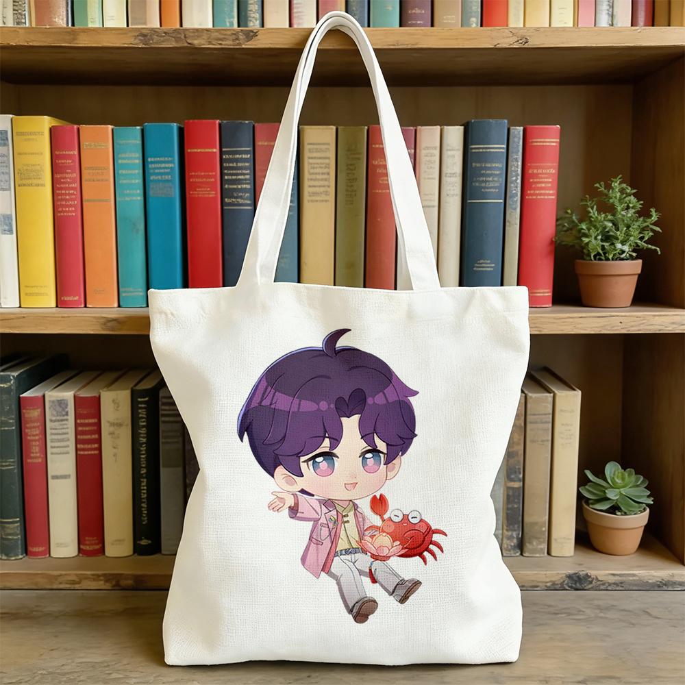 35x40CM Love and Deepspace Cute Rafayel Marine Life Handbag Anime Cosplay Qiyu Cartoon Single-shoulder Canvas Bag Game Fans