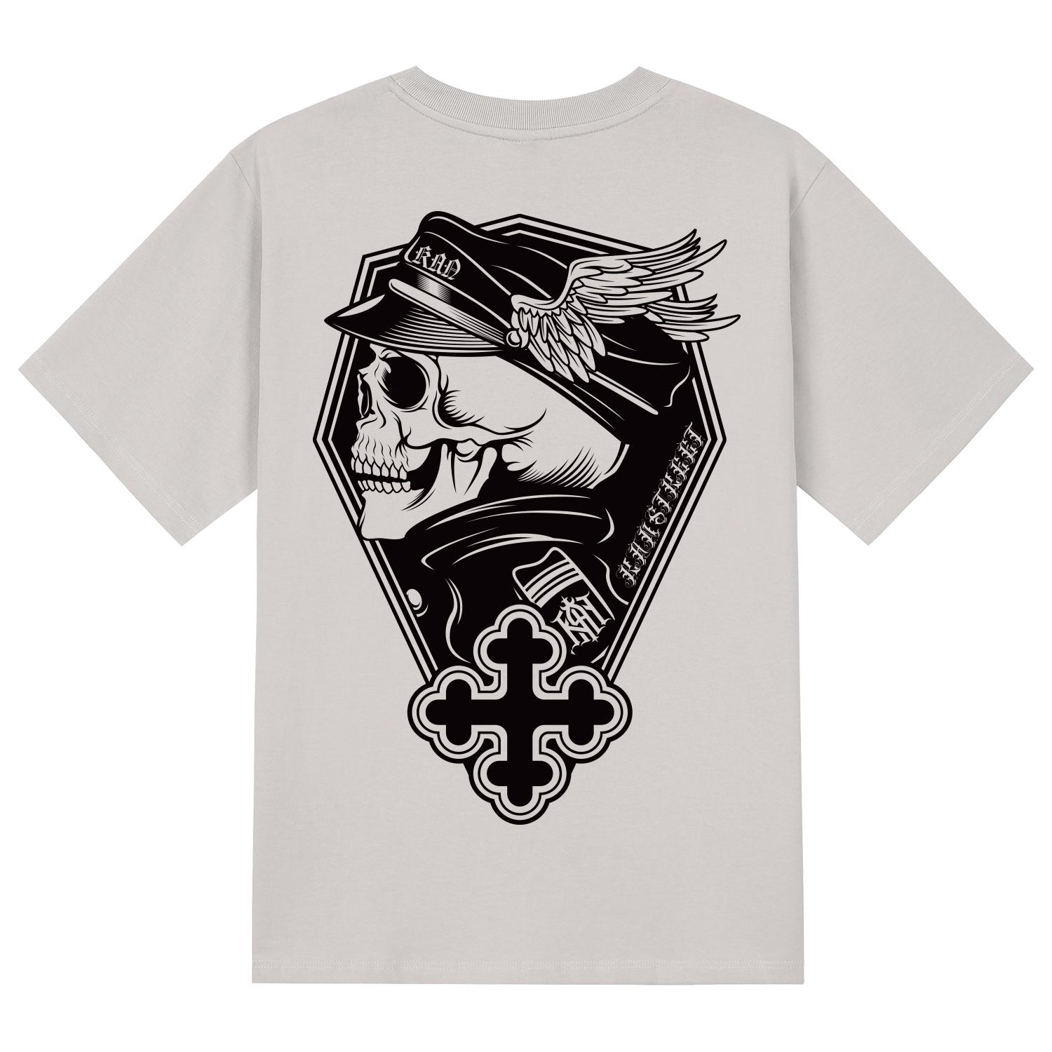 Khan 6312 Ktc0119 Ghost Skull Short Sleeve T-Shirt - Beige Beige/S