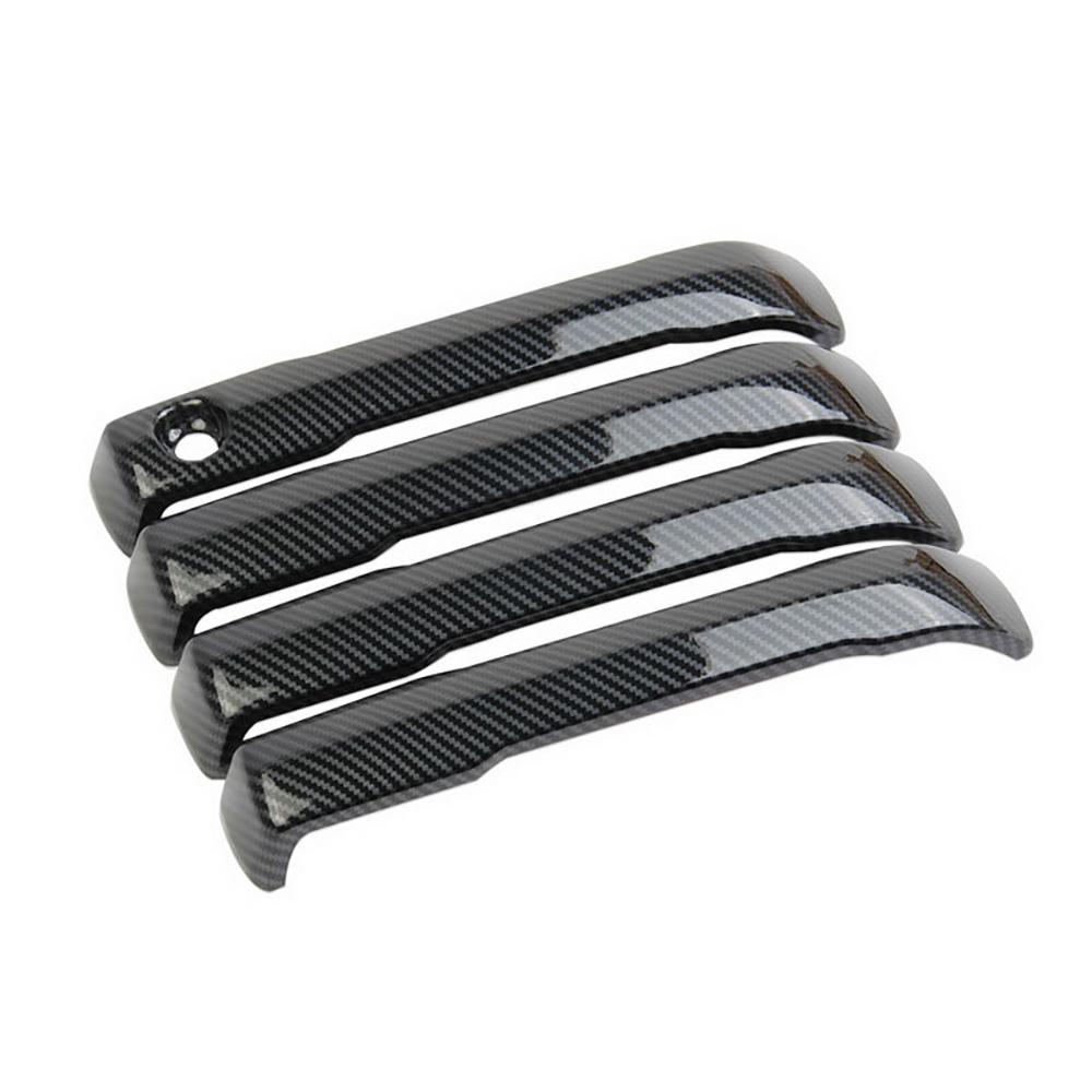 4x Carbon Fiber Look Exterior Side Door Handle Cover Trim For Toyota Tundra 2022
