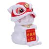Lion Dance Cat Car Dashboard Ornament Solar Powered Plastic Auto Nodding Chinese Lucky Cat Lion