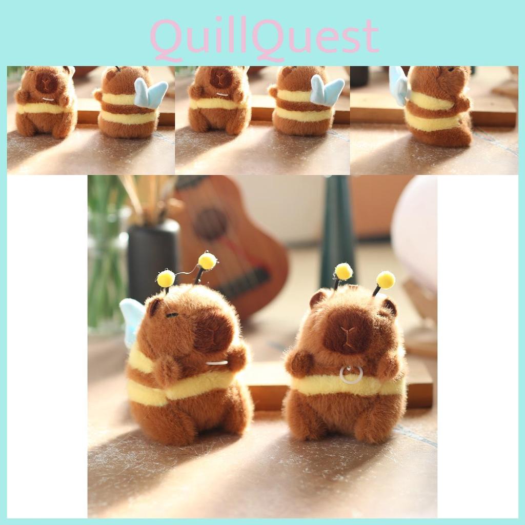 Rozkošný plyšový klíčenka včelka s pohyblivými křídly jako roztomilý doplněk na tašku a dárek