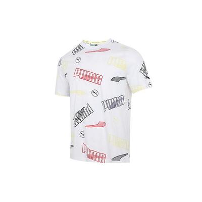 Loose Letter Print Casual Sports Short Sleeve T-Shirt Men Tops White 532706-02