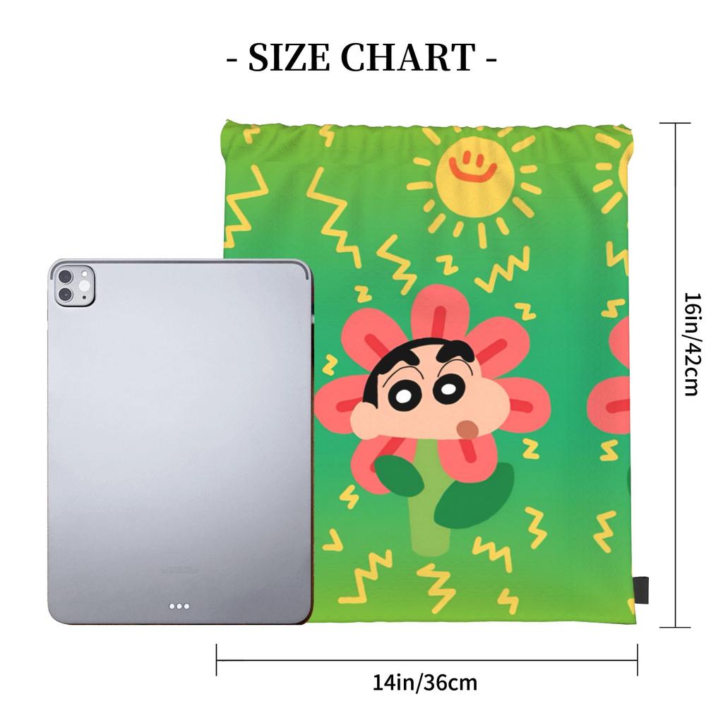 Custom Crayons Shins Chans Drawstring Bag Men Women Portable Gym Sports Sackpack Cartoon Shopping Storage Backpacks
