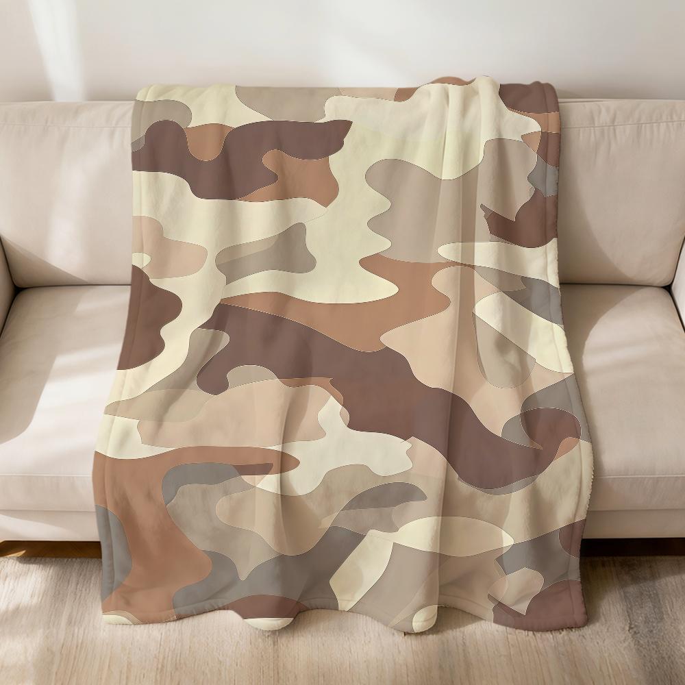 Modny retro kolorowy kamuflaż sztuka flanela miękki ciepły pluszowy koc sofa salon zwierzę domowe sypialnia prezent dom samochód przenośny
