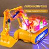 Clear Mechanical Gear Excavator Toy with Colorful LED Lights Music Movable Digging