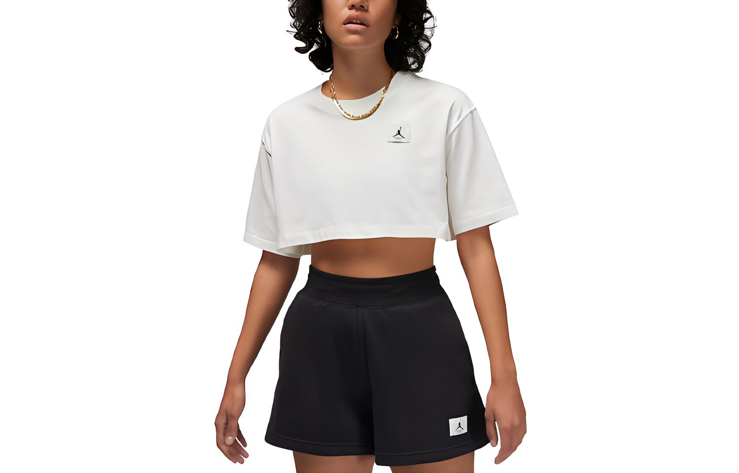 Jordan Sport Crop Tops Women s Sail White Crew Neck Moderate DZ3212-133 XL