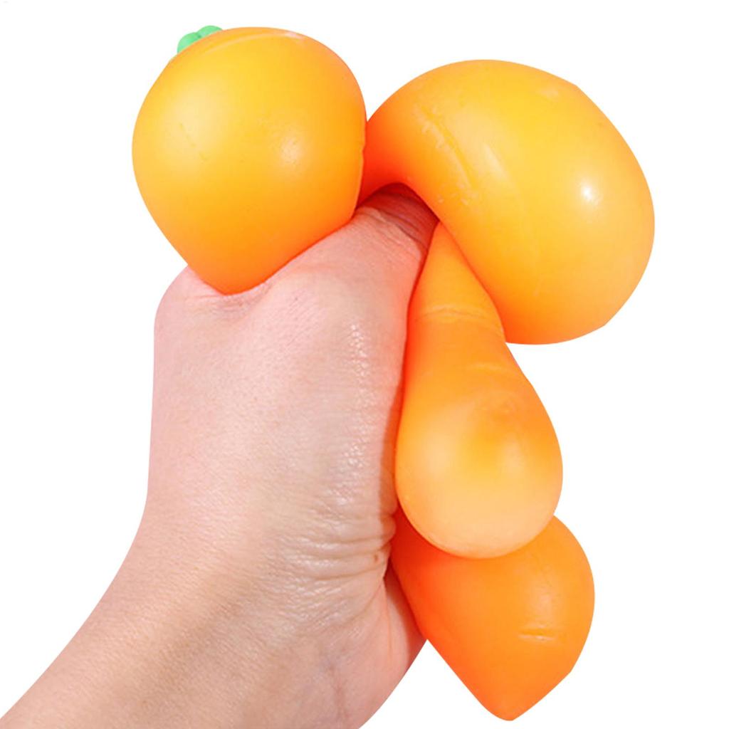 Wortel Groente Stressbal Sensorisch Speelgoed Squishy Stressverlichtend Knijpspeeltje Fidget Decompressie Sensorisch Speelgoed voor Kinderen Volwassenen Cadeau