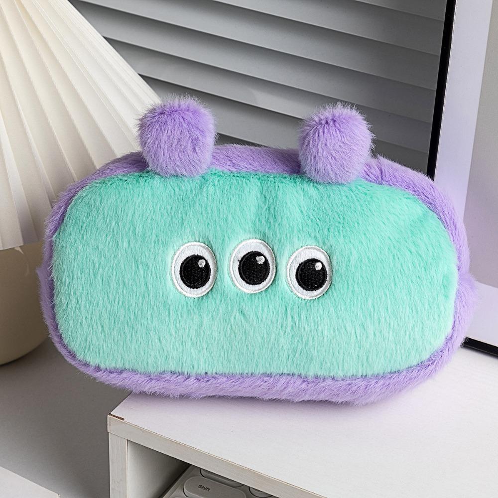 

Cartoon Pencil Case Plush Stationery Storage Bag Cute Stationery Box School Office Supplies фиолетовый