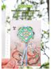 Retro Transparent Lacquer Flower Bookmark – Creative Gift for Students