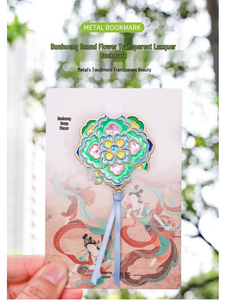 Retro Transparent Lacquer Flower Bookmark – Creative Gift for Students